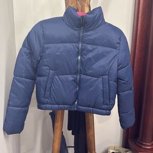 Women’s blue puffer jacket - never worn